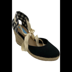 Draper James Lace Up Espadrilles Olivia Black - Medium